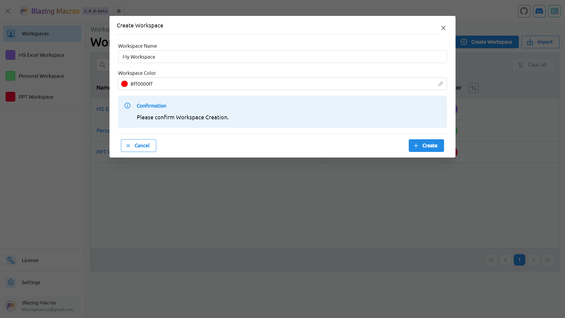 Create Workspace Image
