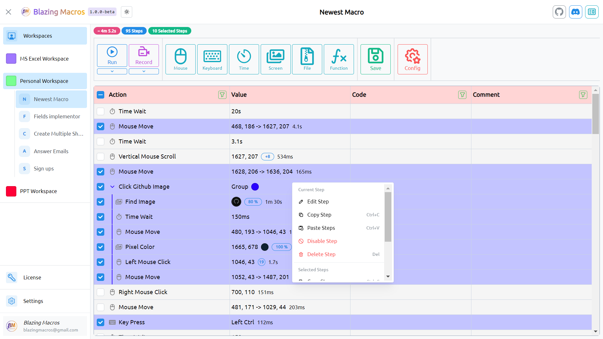 Current Step Menu Image